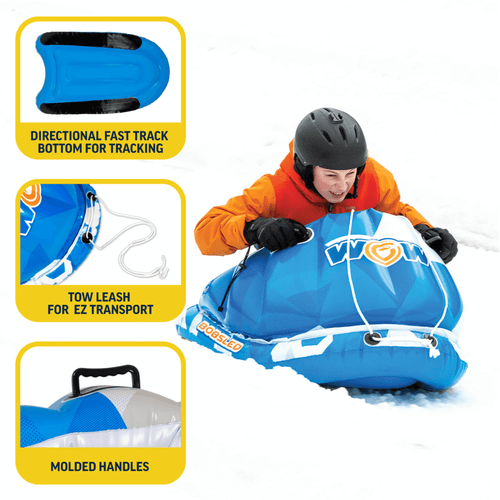 WOW Sports Snow Tube Bobsled for Kids and Adults Jupiter Gear