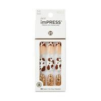 Kiss Impress Medium Coffin Gel Press-on Nails, Matte Medium Brown , 30 Pieces EasyOptionXY LLC
