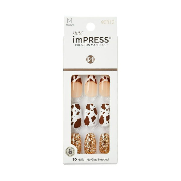Kiss Impress Medium Coffin Gel Press-on Nails, Matte Medium Brown , 30 Pieces EasyOptionXY LLC