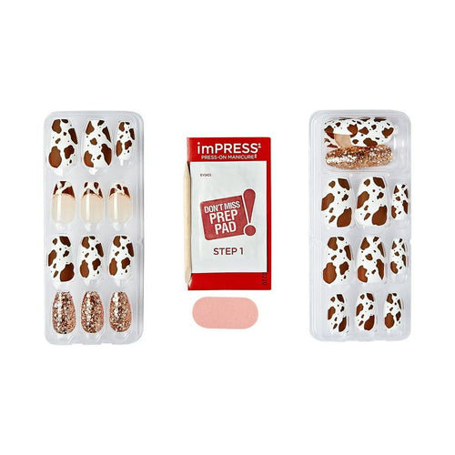 Kiss Impress Medium Coffin Gel Press-on Nails, Matte Medium Brown , 30 Pieces EasyOptionXY LLC