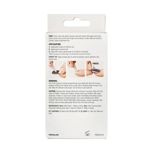 Kiss Gel Fantasy Magnetic Short Square Gel Nails, Glossy Light White, 28 Count EasyOptionXY LLC