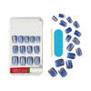 Kiss Gel Fantasy Magnetic Short Square Gel Nails, Glossy Medium Blue, 28 Count EasyOptionXY LLC