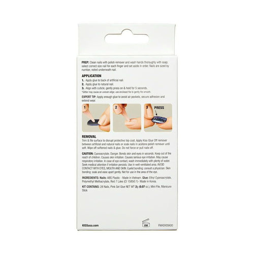 Kiss Gel Fantasy Magnetic Short Square Gel Nails, Glossy Medium Blue, 28 Count EasyOptionXY LLC