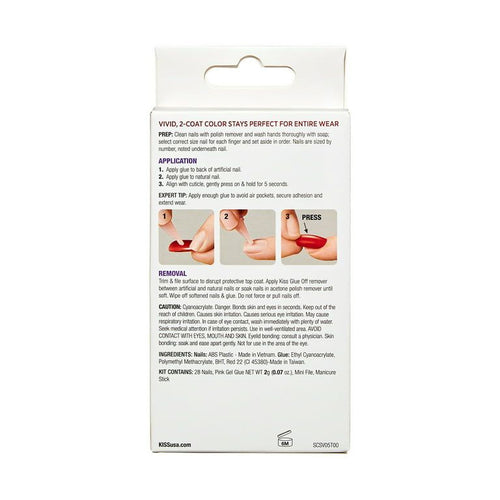 Kiss Salon Color Short Square Fake Nails, Glossy Solid Blue, 28 Count EasyOptionXY LLC