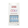 Kiss Salon Color Short Square Fake Nails, Glossy Solid Blue, 28 Count EasyOptionXY LLC