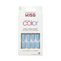 Kiss Salon Color Short Square Fake Nails, Glossy Solid Blue, 28 Count EasyOptionXY LLC