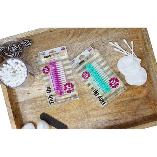 Onyx Professional Tidy Up Nail Brush, With Double-sided Bristles, Blue EasyOptionXY LLC