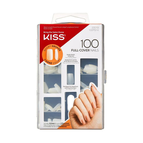 Kiss 100 Acrylic Plain Full-cover Nails (3 Pack, Short Square) EasyOptionXY LLC