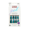 Kiss Gel Fantasy Magnetic Medium Coffin Sculpted Gel Nails, Glossy Dark Blue, 28 Count EasyOptionXY LLC