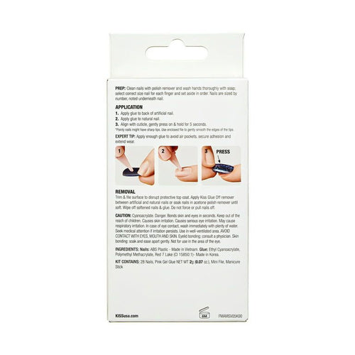 Kiss Gel Fantasy Magnetic Medium Coffin Sculpted Gel Nails, Glossy Dark Blue, 28 Count EasyOptionXY LLC