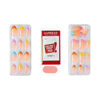 Kiss Impress Medium Almond Gel Press-on Nails, Glossy Multicolored French, 30 Pieces EasyOptionXY LLC