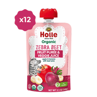 Holle Baby Food Pouches - Organic Fruit & Veggie Puree - Zebra Beet Holle USA
