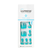 KISS imPRESS Press-On Gel Toenails, Glossy Sparkly Green, 24 Pieces EasyOptionXY LLC