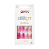 KISS Salon Design Short Coffin Glue-On Nails, Glossy Light Multicolored, 'The Motto', 24 Ct. EasyOptionXY LLC