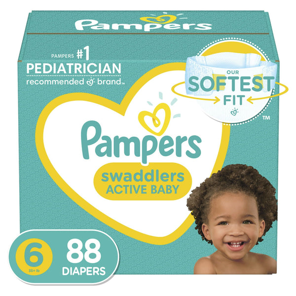 Pampers Swaddlers ACountive Baby Diapers - Size 6, 88 Count EasyOptionXY LLC