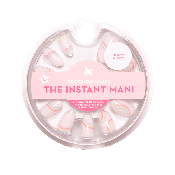 Olive & June Press-on Artificial Nails, Almond Medium, Rainbow Swirl, Multi-color, 42 Ct EasyOptionXY LLC