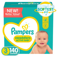 Pampers Swaddlers Active Baby Diapers, Size 3, 140 Count EasyOptionXY LLC