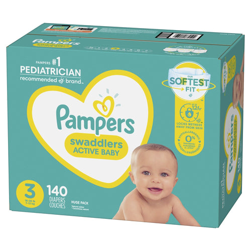 Pampers Swaddlers Active Baby Diapers, Size 3, 140 Count EasyOptionXY LLC