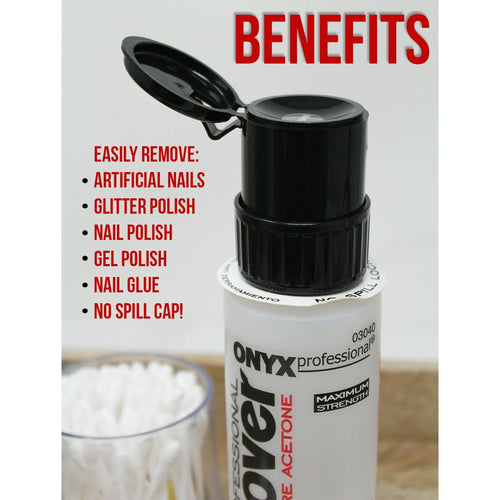 Onyx Professional 100% Pure Acetone Nail Polish Remover No Spill Cap 8 fl oz EasyOptionXY LLC
