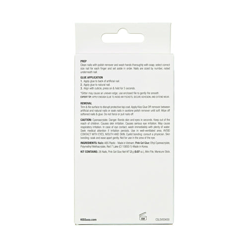 KISS Classy French Long Square Glue-On Nails Glossy Light White 28 pieces EasyOptionXY LLC