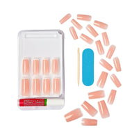 KISS Classy French Long Square Glue-On Nails Glossy Light White 28 pieces EasyOptionXY LLC