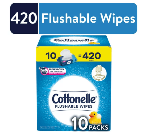 Cottonelle Fresh Care Flushable Wet Wipes, 10 Flip-Top Packs (420 Total Wipes) EasyOptionXY LLC