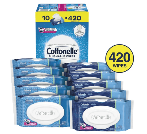 Cottonelle Fresh Care Flushable Wet Wipes, 10 Flip-Top Packs (420 Total Wipes) EasyOptionXY LLC