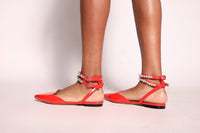 Rosalind Flats Red Vaila Shoes