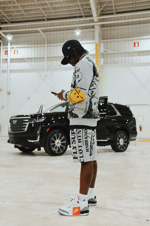 Fly Supply Co Fly Supply Co New Rich Crewneck Sweater (Heather Grey)