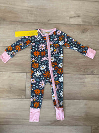 Navy wildflower bamboo zippy Keep the Littles Wild