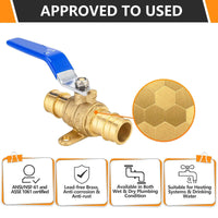 3/4" PEX Expansion Drop Ear Ball Valve, Blue (Lead Free) Plumbingsell