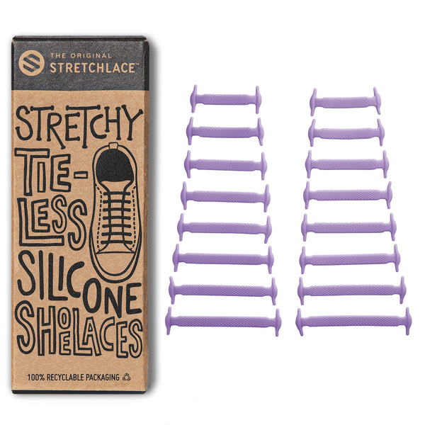 Purple Stretchy Tieless Silicone Elastic Shoelaces | 16 Straps The Original Stretchlace