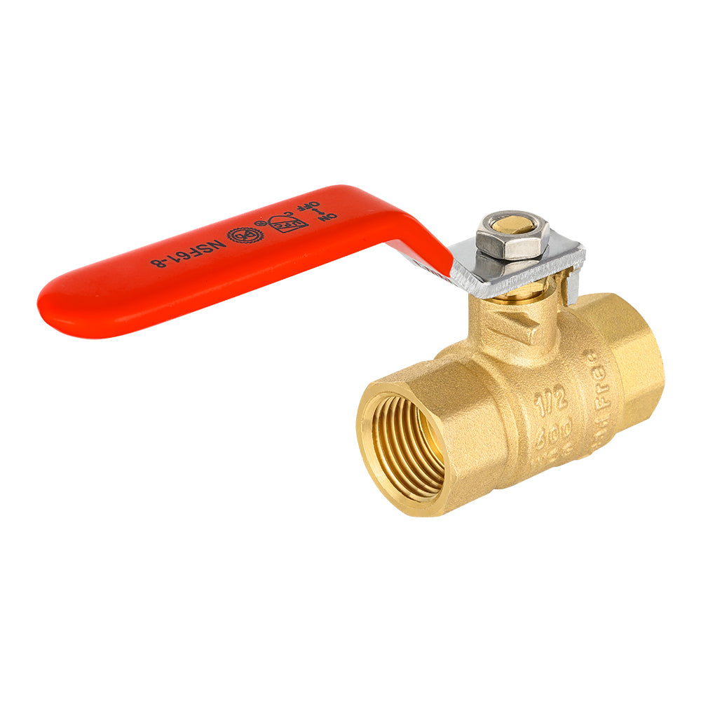 10 Pcs 1" FNPT Ball Valve, Red (Lead Free)