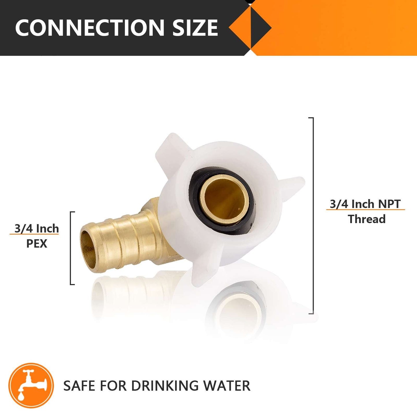 PEX-B Crimp 3/4" PEX X 3/4" Female NPT Swivel Elbow (Lead Free)
