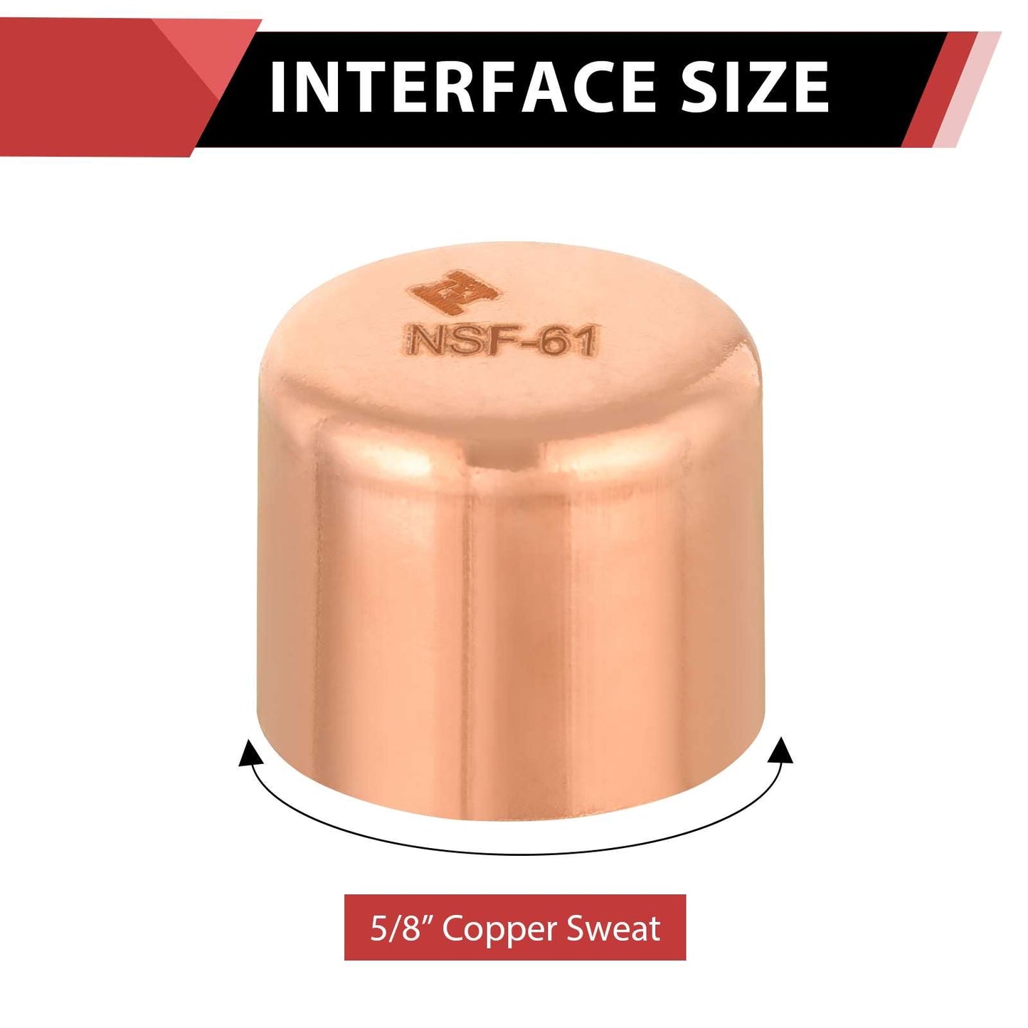 30 Pcs 5/8" Solder Copper Pipe End Cap (Plug) at Wholesale Price