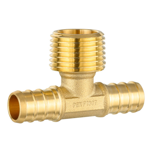 PEX-B Crimp Male Tee 1/2" PEX x 1/2" PEX x 1/2" Male Tee (Lead Free)