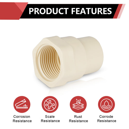 3/4" CTS CPVC Female Adapter w/Gasket (Socket x FIP)