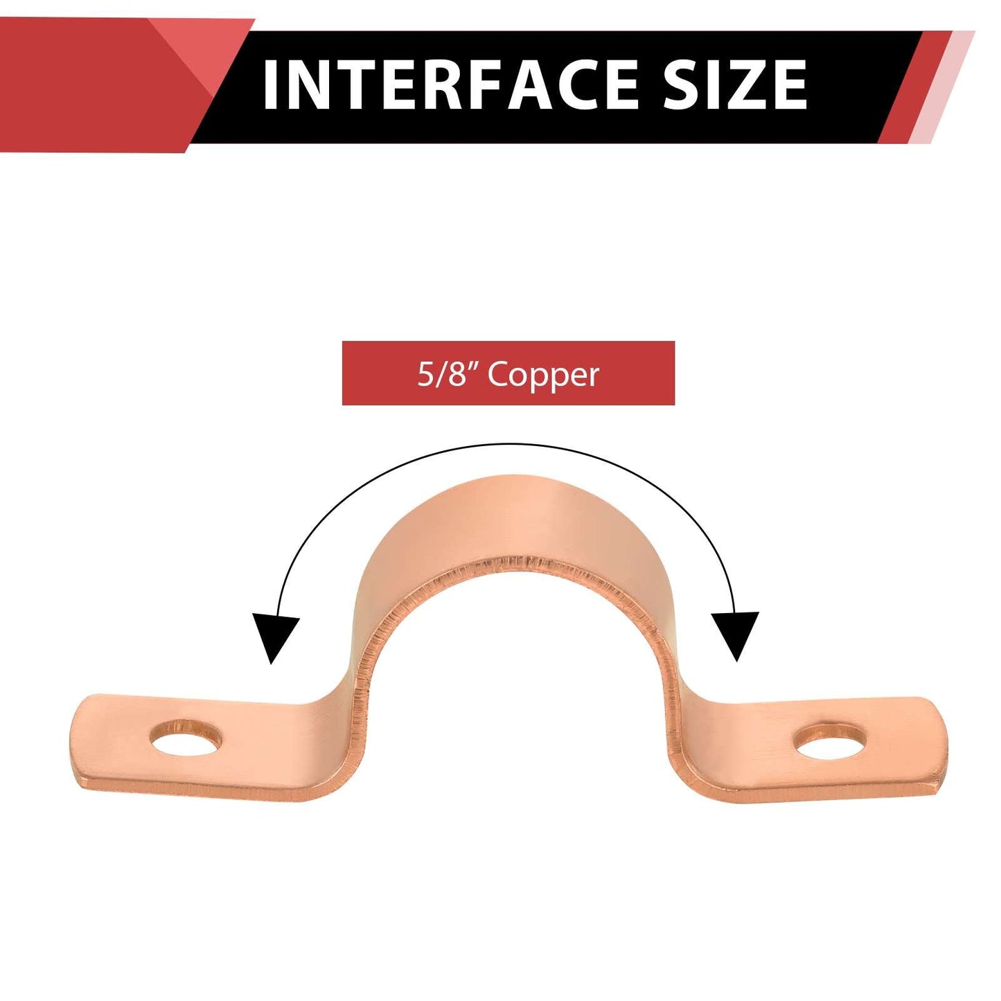 30-Pack 5/8" Copper Pipe Straps, Two Hole