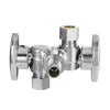 1/2" PEX Crimp x 3/8" OD Compr. x 3/8" OD Compr. Dual Stop Valve, 1/4 Turn (Lead Free) Plumbingsell