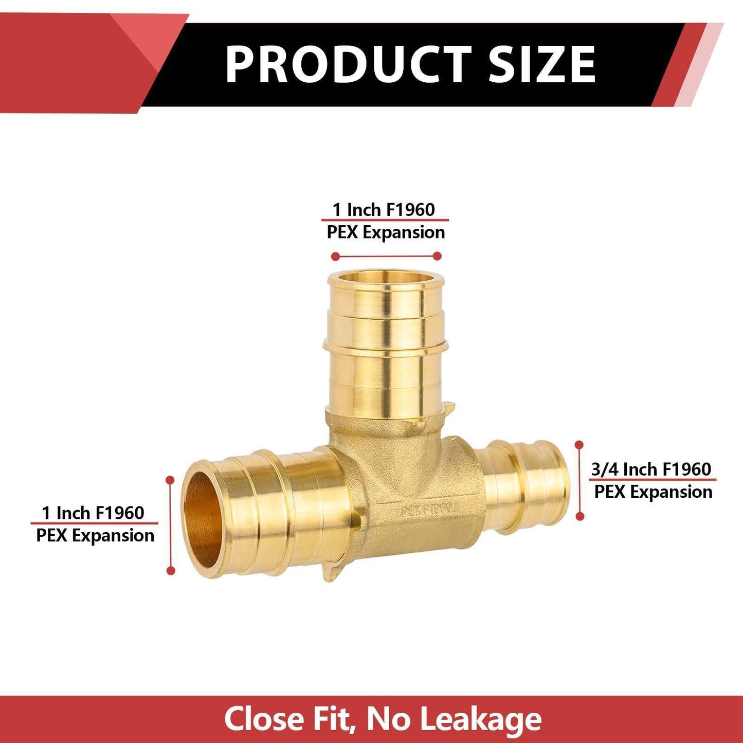 PEX A Expansion 1" X 3/4" X 1" PEX Expansion Reducing Tee (Lead Free)