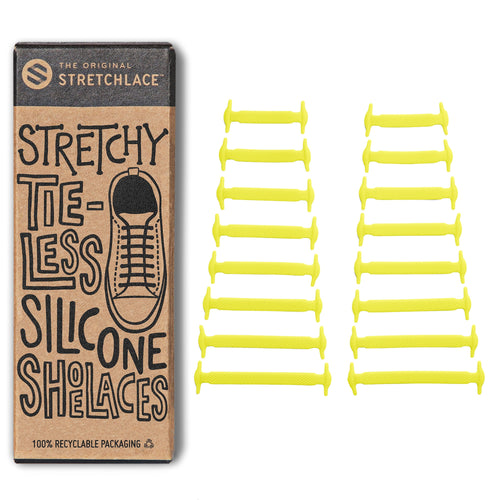 Black Stretchy Tieless Silicone Elastic Shoelaces | 20 Straps The Original Stretchlace