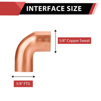 5/8" FTG x Copper 90° Street Elbow Plumbingsell