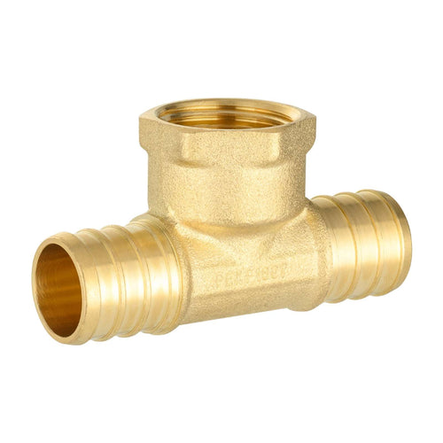 PEX-B Crimp Female Tee 3/4" PEX x 3/4" PEX x 1/2" FIP (Lead Free) Plumbingsell
