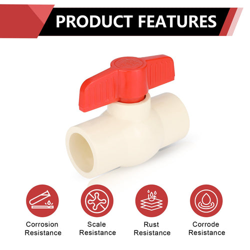 1-1/4" CPVC Ball Valve (Solvent)