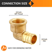 PEX-B Crimp 3/4" PEX x 1/2" Female Threaded Elbow (Lead Free) Plumbingsell