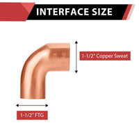 1-1/2" FTG x Copper 90° Street Elbow Plumbingsell