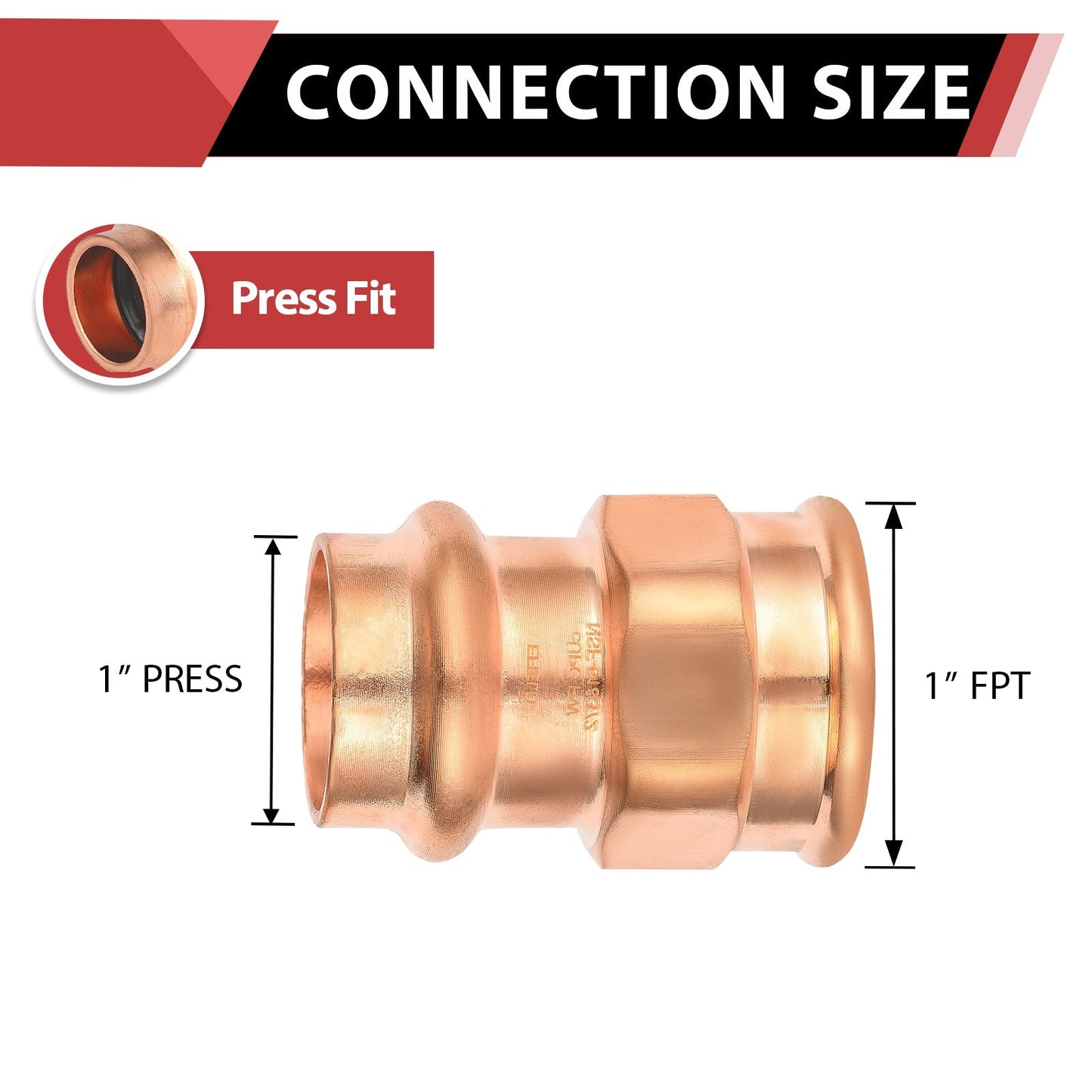 30 Pcs 1" Press Copper x 1" Female Threaded Adapter (Lead Free)