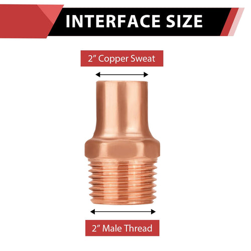 2" C X MNPT Copper Male Adapter Plumbingsell