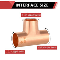1-1/2" X 1-1/2" X 1-1/2" Copper Tee Plumbingsell