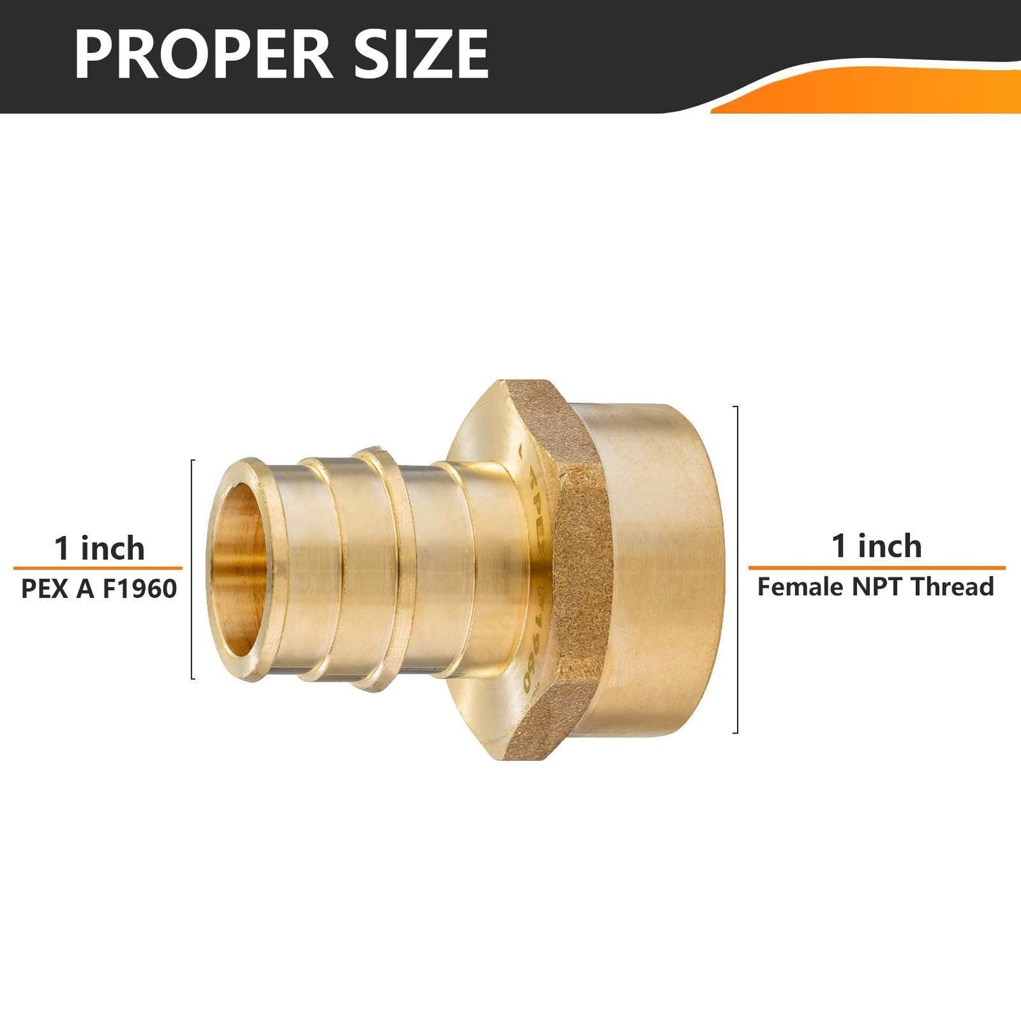 PEX A Full Flow Expansion 1" PEX x 1" Female Threaded F1960 Adapter (Lead Free)
